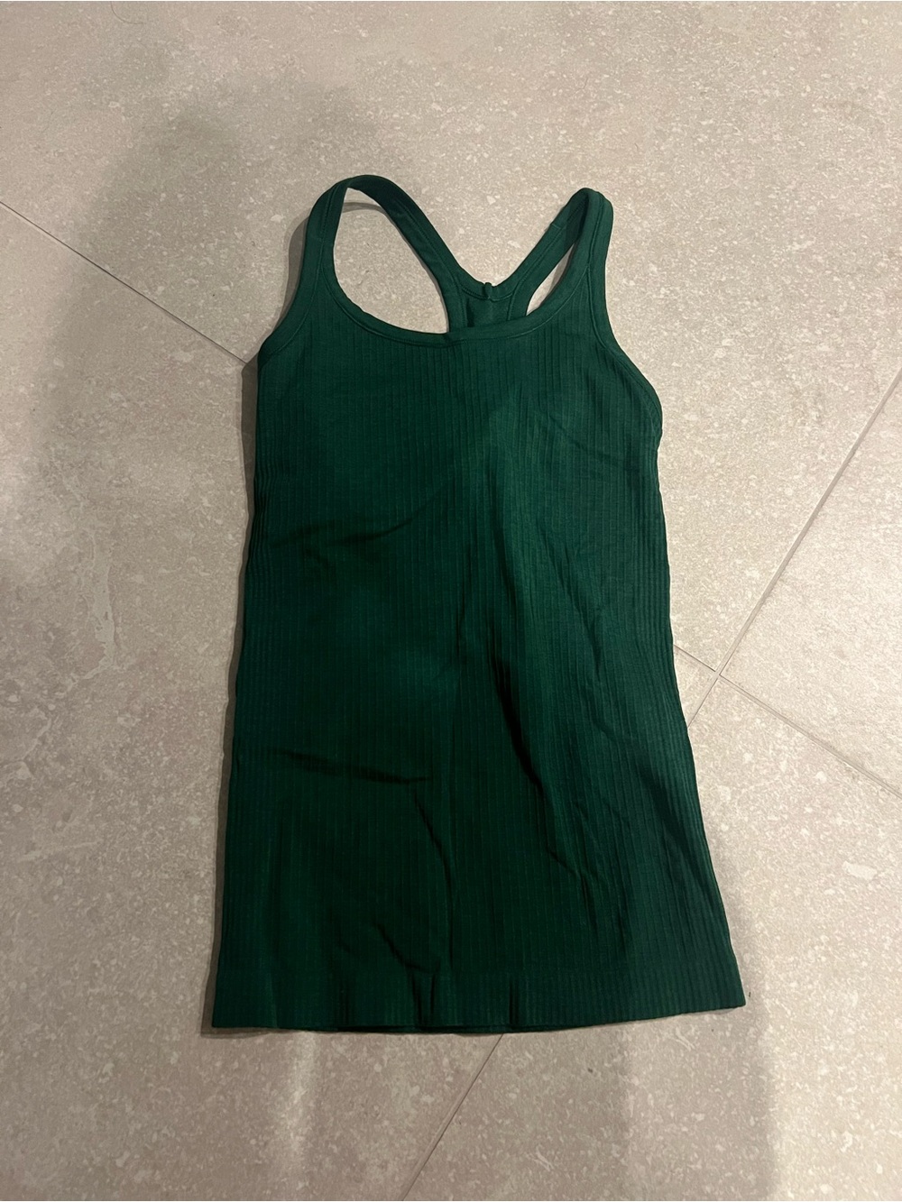 lululemon athletica Dark Green Ribbed Racerback Tank